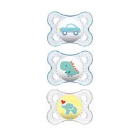 MAM Clear 0-6 Months Pacifiers Value Pack (3 Pack), 0-6 Months Baby Boy Pacifiers, Best Pacifier for Breastfed Babies