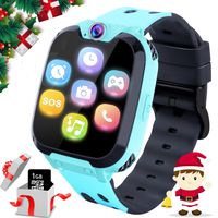 Kids Games Smartwatches for Boys Girls - 1.54" HD Touch Screen Sports Smartwatch Phone with Call Camera Games Recorder Alarm Music Player for Children Days Gifts for Boys 4-7 Years Old (Mix Blue)