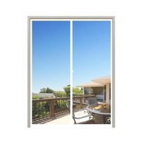 MAGZO Magnet Screen Door 48 x 96, Double Door Magnetic Mesh with Heavy Duty Fits Door Size up to 48"x96" Max-White