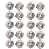 uxcell Metric M8x1.25mm Stainless Steel Finished Hex Nut Silver Tone 20pcs