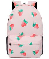 FITMYFAVO Waterproof Casual Backpack for girls | Casual Travel Daypack | Cute Strawberry Backpack with Multi Pockets