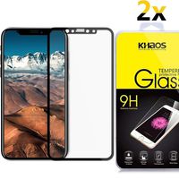 [2-Pack] Khaos For iPhone X [Full Coverage] HD Clear Tempered Glass Screen Protector with Lifetime Replacement Warranty -Black