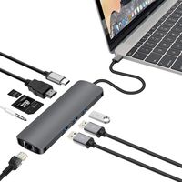 USB C Hub, USB C Adapter, EUASOO 9 in 1 Thunderbolt 3 hub, Multiport USB C to HDMI Adapter with Type C Charging Port, USB 3.0 Ports, Ethernet Port for MacBook Pro 2017/2016, Chromebook Pixel and More