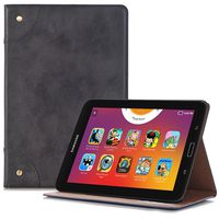 TechCode Galaxy Tab 4 8.0 Case T335, Premium PU Leather Luxury Book Page Style Slim Fit Folio Smart Stand Protective Case Cover for Samsung Tab 4 8.0'' SM-T330/SM-T331/SM-T335 Tablet-Black