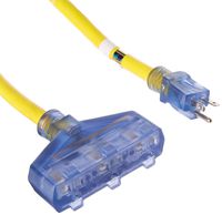 Powerzone GCT12802 Prime-Line Stow Adapter, 20 A, 3 '12/3 AWG, Yellow, 2 ft L, 125 V,