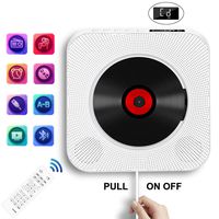 Portable CD Player with Bluetooth, Wall Mountable CD Music Player Home Audio Boombox with Remote Control FM Radio Built-in HiFi Speakers, MP3 Headphone Jack AUX Input Output, White