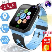 Kids Smart Watch GPS Tracker- 1.44" Touch Screen Waterproof Kid Phone Watch with SIM Card 3-14 Girls Boys Birthday Gift Electronic Learning Watch SOS Call Voice Chat Anti-Lost Camera Sport Wrist watch
