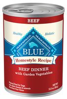 Blue Buffalo Homestyle Recipe Natural Adult Wet Dog Food, Beef 12.5-oz can (Pack of 12)