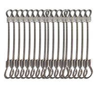 Bytiyar 20 pcs 5.9 inches (15cm) Stainless Steel Wire Rope Lanyard Cable Tether Safety Strap with Braided Steel Rubber Coated and 2 Loops Clear