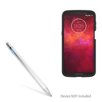 Motorola Moto Z3 Play Stylus Pen, BoxWave [AccuPoint Active Stylus] Electronic Stylus with Ultra Fine Tip for Motorola Moto Z3 Play - Metallic Silver