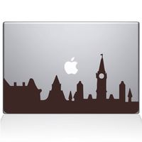 The Decal Guru 2075-MAC-15P-BRO London City Skyline Decal Vinyl Sticker, Brown, 15" MacBook Pro (2015 & Older)