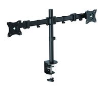 Rocelco Double Articulated Dual Monitor Desk Mount Arm,  Fits 13"- 27" Flat Panel Computer Monitors - Black