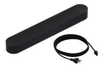 All-new Sonos Beam and Short Cable. Compact Smart TV Sound bar with Amazon Alexa voice control built-in. Wireless Sound System and Music Streaming for your home. (Black)