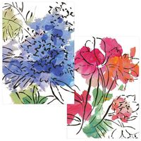 Caspari Abstract Floral Blank Boxed Note Cards, 16 Cards & Envelopes