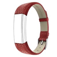 SWEES Genuine Leather Bands Compatible with Alta & Alta HR, Genuine Leather Band with Buckle Replacement Wristband Small & Large Women Men, Red
