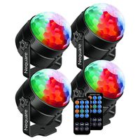 Nequare Party Lights Sound Activated Disco Ball Strobe Light 7 Lighting Color Disco Lights with Remote Control for Bar Club Party DJ Karaoke Wedding Show and Outdoor (4 PACKS)
