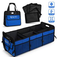 BOVN Cargo Storage, Collapsible Car Trunk Organizer with Toolbar 3 Anti-Slip Straps Car Trunk Storage Organizer No Bad Smell Compatible with SUV Car Truck Auto