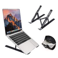 Coomaxx Laptop Stand,Portable Laptop Stand, Foldable Desktop Notebook Holder Mount, Adjustable Eye-Level Ergonomic Design, Portable Laptop Riser Compatible with 7~15.4 inch Tablet,Notebook (Black)
