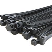 500-Pack Heavy Duty 8" (50lbs) Zip Cable Tie Down Strap Wire Uv Black Nylon Wrap