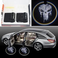 Spoya Pale Punisher Skull Wireless Magnetic Car Door Step LED Welcome Logo Shadow Ghost Light Laser Projection Projector Light