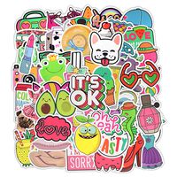 Cute Stickers Pack 50 Pcs Aesthetic Trendy Stickers Vinyl Decals for Hydro Flask Water Bottle Laptop Ipad Helmet Car Luggage for Teens Girls