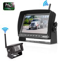 Truck Bus Digital Wireless Backup Camera Monitor System Kit, 7 inch DVR Monitor+HD IP69K Waterproof Night Vision Rear View Reverse Camera for Van Trailer 5th Wheel Pickup RV Campers Motor Home Boat