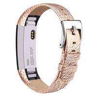 Vancle Compatible with for Fitbit Alta Bands Leather, Adjustable Replacement Accessories Fitbit Alta HR Bands for Women Men (5. Rose Gold)