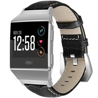 SKYLET Compatible with Fitbit Ionic Bands, Classic Genuine Leather Replacement Strap with Metal Buckle Compatible with Fitbit Ionic Smart Watch Wristbands (Watch Not Included)