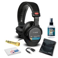 Sony MDR-7506 Headphones Professional Large Diaphragm Headphone Bundle with Headphone Cleaning Solution+ More