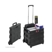 Safco Products 4054BL STOW AWAY Collapsible Mobile Storage Crate, Black