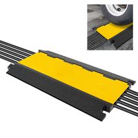 Durable Cable Ramp Protective Cover - 2,000 lbs Max Heavy Duty Cable & Hose Protector w/ Flip-open Top Cover & 5-Slot Multi-Channel Design - Cable Concealer for Outdoor & Indoor Use - Pyle PCBLCO28