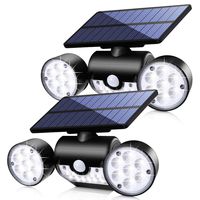 Outdoor Solar Lights,Fatpoom 30 LED Solar Security Light with Motion Sensor Dual Head Spotlights IP65 Waterproof 360° Adjustable Solar Motion Lights Outdoor for Front Door Yard Garden (2 Pack)