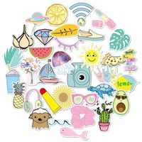 Water Bottle Stickers, Waterproof Trendy VSCO Vinyl Decal Stickers Pack 35 Pcs Cute Funny Meme Cool Aesthetic Stickers for Laptop Skateboard Suitcase Computer Car