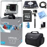 GoPro HERO4 Silver Edition Action Camera Bundle with Camera Bag for DSLR and Mirrorless Cameras, 32GB Memory Card, Telescopic 43 inches Selfie Stick and HDMI Cable