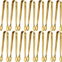 Gejoy 12 Pack Sugar Tongs Ice Tongs Stainless Steel Mini Serving Tongs Appetizers Tongs Small Kitchen Tongs for Tea Party Coffee Bar Kitchen (Gold)