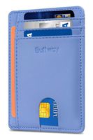 Slim Minimalist Leather Wallets for Men & Women - Sand Wathet Blue