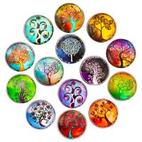 Aligle 14pcs Glass Tree Refrigerator Magnets Beautiful Fridge Funny for Office Cabinets Whiteboards Decorative Photo Gift Button