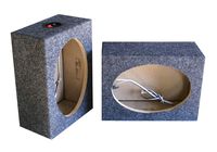 DNF 2 Pack (1 Pair) Custom 6" x 9" Square Speaker Box with Carpet, 2 Terminal Cup Connectors, and 2 Speaker Wires 18 Gauge 24" 100% Copper