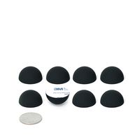 1" Platinum Silicone Hemisphere Bumper, Non-Skid Isolation Feet with Adhesive - 20 Durometer - 8 Pack