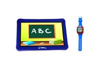 LINSAY New F7KBWB 7" Kids Tablet Blue Bundle with 1.5" Smart Watch Kids Cam Selfie Blue up to 32GB