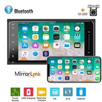 Podofo Car Stereo for Toyota Corolla 7'' LCD Touch Screen Car MP5 Player Double Din Universal Car Stereo Support Mirror Link/FM Radio/AUX/TF Card/USB/Backup Camera