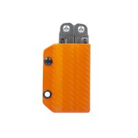 Clip & Carry Kydex Multitool Sheath for Leatherman WINGMAN/SIDEKICK/REBAR/REV - Made in USA (Multi-tool not included) Multi Tool Holder Holster (Carbon Fiber Orange)