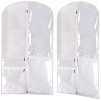 KIMBORA Costume Dance Garment Bag with 3 Clear Zipper Pockets for Suits Dress Cover, Travel & Competitions Protector, Set of 2