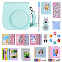 Aoccsy 15 in 1 Instax Mini 9 Camera Accessories Bundles for FujiFilm Instax Mini 9 8 8+ Camera with Mini 9 Case/Album/Selfie Lens/Filters/Wall Hang Frames/Film Frames/Pen ETC (Ice Blue)