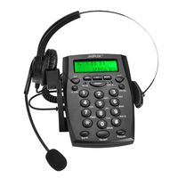 AGPtek Business/Call Center Telephone with Headset (Voice Recorder Port Available & Connect to The PC to Record)