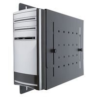 Universal Wall Mount CPU Holder, Mounts Most Desktop PC Sizes (Black)