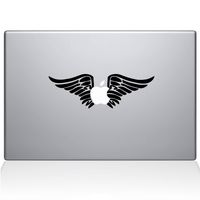 The Decal Guru 0155-MAC-13P-W Cherub Angel Wings Vinyl Sticker, 13" Macbook Pro (2015 & older), White