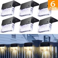 Solar Deck Lights Fence Post Lights Outdoor Lighting Garden Decorative - Permanent On All Night (6Pack)