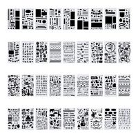 36 PCS Plastic Journal Stencil Set for Journal Notebook Diary Drawing Scrapbook Journal Stencils Templates 4x7 Inch