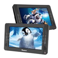 10.1" Dual Portable DVD Players for Car, Dual Screen DVD Player with 5-Hour Rechargeable Battery, Support USB/SD/MMC, Play a Same or Different Movies (2 X Portable DVD Player)